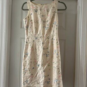 Ann Taylor Embroidered Satin Dress